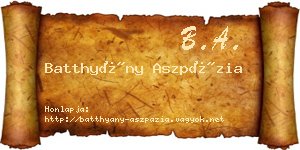 Batthyány Aszpázia névjegykártya